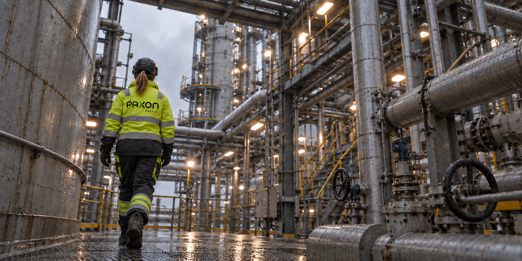 Paxon-ansatt ved industrianlegg